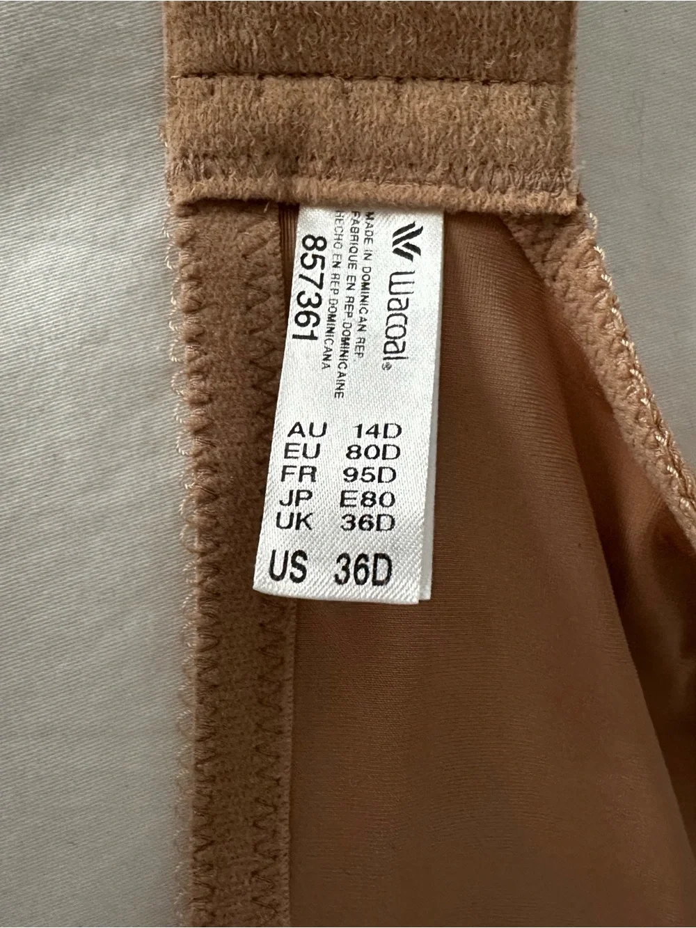 Wacoal Lace Trim Underwire Bra in Nude Brown